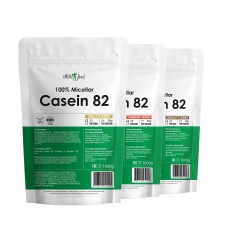 Atletic Food 100% Micellar Casein MPC 82,(клубника-шоколад-ваниль) - 3000 г (3 шт по 1 кг)