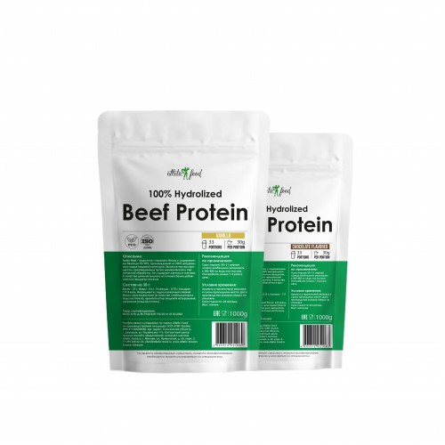 Atletic Food Говяжий протеин 100% Hydrolized Beef Protein (шоколад-ваниль) - 2000 г (2х1000 г)