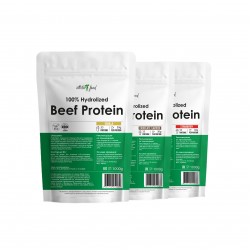 Atletic Food Говяжий протеин 100% Hydrolized Beef Protein (клубника-шоколад-ваниль) - 3000 г (3х1000 г)