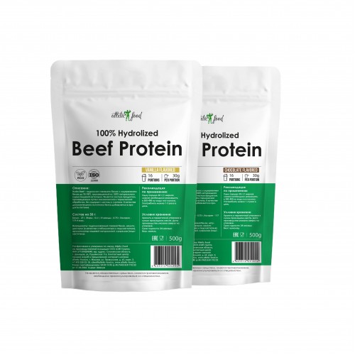 Atletic Food Говяжий протеин 100% Hydrolized Beef Protein (шоколад-ваниль) - 1000 г (2х500 г)