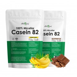 Atletic Food 100% Micellar Casein MPC 82,(банан-шоколад) - 1000 г (2 шт по 500 г)