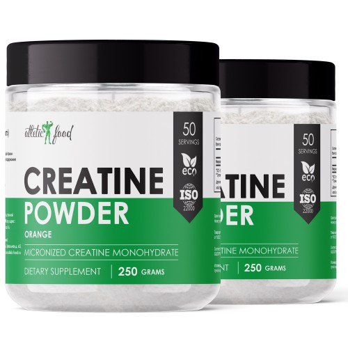 Atletic Food 100% Micronized Creatine Monohydrate - 2х250 грамм (яблоко-апельсин)