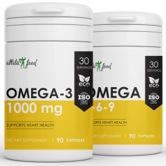 Отзывы Atletic Food Жирные кислоты набор Omega 3 + Omega 3-6-9 - 90/90 гелевых капсул