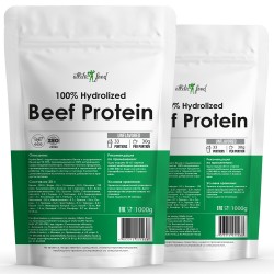 Atletic Food Говяжий протеин 100% Hydrolized Beef Protein - 2000 грамм (2 шт по 1000 г)