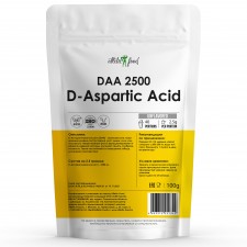 Atletic Food Д-Аспарагиновая кислота DAA Pro 2500 (D-Aspartic Acid) - 100 грамм