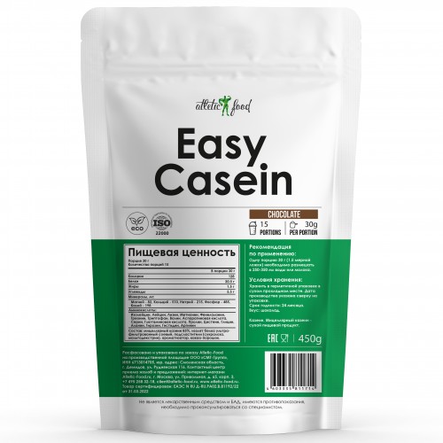 Мицеллярный казеин Atletic Food Easy Casein - 450 грамм шоколад