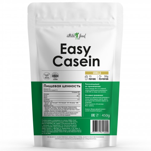 Мицеллярный казеин Atletic Food Easy Casein - 450 грамм ваниль