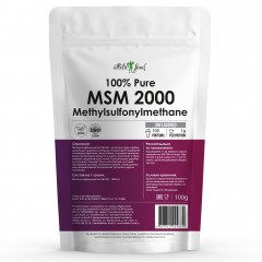 Метилсульфонилметан Atletic Food 100% Pure MSM 2000 mg (Methylsulfonylmethane) - 100 грамм