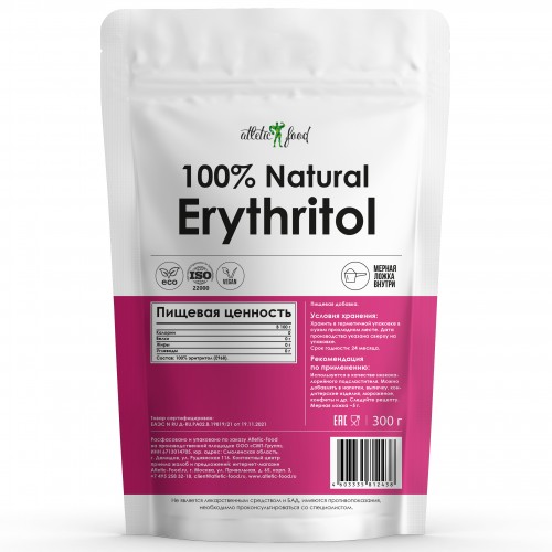 Эритритол Atletic Food 100% Natural Erythritol - 300 грамм