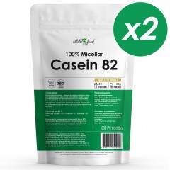 Мицеллярный казеин Atletic Food 100% Micellar Casein (MPC 82, ваниль) - 2000 грамм (2 шт по 1 кг)