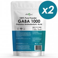 Гамма-аминомасляная кислота Atletic Food 100% Pure Powder GABA 1000 mg - 200 грамм (2 шт по 100 г)
