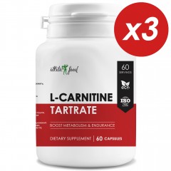 Atletic Food 100% Pure L-Carnitine Tartrate 600 mg - 180 капсул (3 шт по 60 капс)