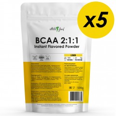 Отзывы Atletic Food BCAA 2:1:1 Instant Flavored Powder (лимон) - 2500 грамм (5 шт по 500 г)