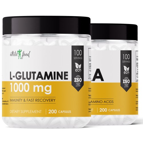 Atletic Food L-Glutamine 1000 mg + BCAA 8:1:1 1000 mg - 200/200 капсул