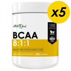 Незаменимые аминокислоты БЦАА Atletic Food BCAA 8:1:1 1000 mg - 1000 капсул (5 шт по 200 капс)