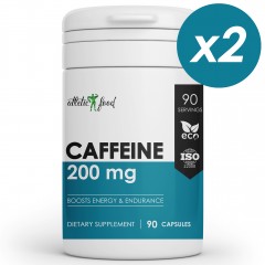 Кофеин Atletic Food Caffeine 200 mg - 180 капсул (2 шт по 90 капсул)