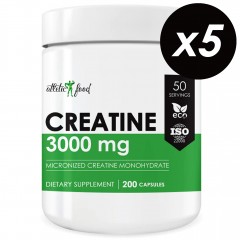 Креатин моногидрат Atletic Food Micronized Creatine 3000 mg - 1000 капс (5 шт по 200 капс)