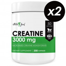 Atletic Food Креатин моногидрат Micronized Creatine 3000 mg - 400 капс (2 шт по 200 капс)