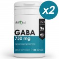 Atletic Food GABA (Gamma Aminobutyric Acid) 750 mg - 300 капс (2 шт по 150 капс)