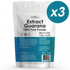 Экстракт Гуараны Atletic Food 100% Pure Extract Guarana Powder - 300 грамм (3 шт по 100 г)