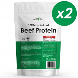 Atletic Food Говяжий протеин 100% Hydrolized Beef Protein (клубника) - 2000 г (2х1000 г)