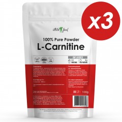 Л-Карнитин База 100% Pure L-Carnitine Powder - 300 грамм (3 шт по 100 г)