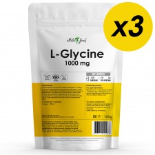Atletic Food Л-Глицин L-Glycine 1000 - 300 грамм (3 шт по 100 г)
