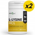 Atletic Food Л-Лизин L-Lysine 1000 mg - 240 капсул (2 шт по 120 капсул)