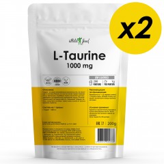 Л-Таурин Atletic Food L-Taurine 1000 mg - 400 грамм (2 шт по 200 г)