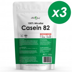 Atletic Food 100% Micellar Casein (MPC 82, клубника) - 1500 грамм (3х500 г)