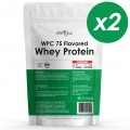 Atletic Food Концентрат сывороточного белка WPC 75 Flavored (клубника) - 2000 г (2 шт по 1 кг)