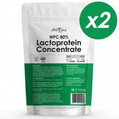 Atletic Food Сывороточный протеин WPC 80 Lactoprotein Concentrate - 2000 грамм (2 шт по 1 кг)
