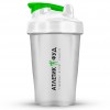 Atletic Food шейкер спортивный с сеточкой - 400 мл (белый прозрачный) (фото-0)