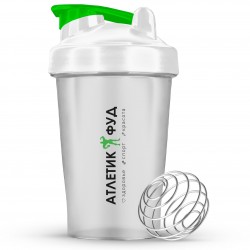 Atletic Food шейкер спортивный с шариком - 400 мл (белый прозрачный)