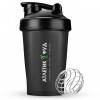 Atletic Food шейкер спортивный с шариком - 400 мл (черный прозрачный) (фото-0)