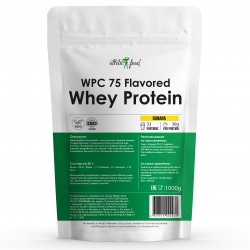 Atletic Food Концентрат сывороточного белка WPC 75 Flavored - 1000 грамм банан