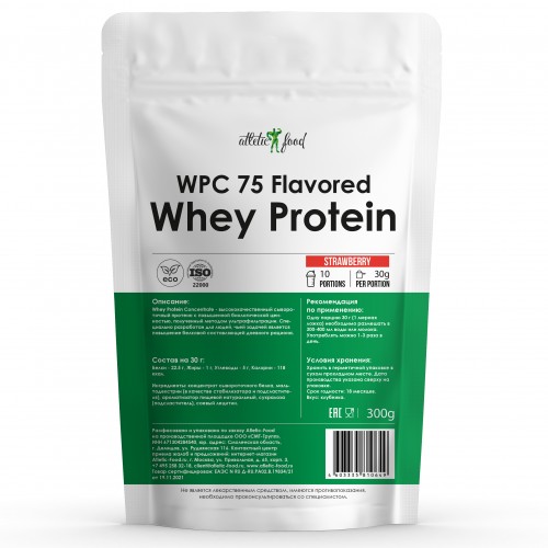Концентрат сывороточного белка Atletic Food WPC 75 Flavored - 300 грамм