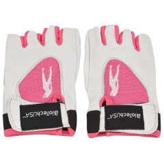 Женские перчатки BioTech Lady_1 Gloves (кожа, бело-розовые)