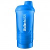 Шейкер с отсеками BioTech Shaker Wave+ - 600 мл (+250мл+100мл) (синий) (фото-0)