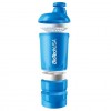 Шейкер с отсеками BioTech Shaker Wave+ - 600 мл (+250мл+100мл) (синий) (фото-1)