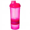 Шейкер с отсеками BioTech Shaker Wave+ - 600 мл (+250мл+100мл) (розовый) (фото-1)