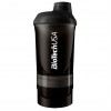 Шейкер с отсеками BioTech Shaker Wave+ - 600 мл (+250мл+100мл) (черный) (фото-0)