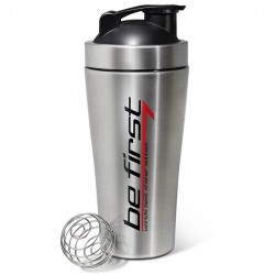 Be First шейкер металлический с черной крышкой и шариком - 800 мл.