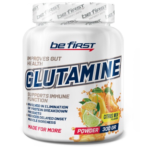 Л-Глютамин Be First Glutamine Powder - 300 грамм цитрус
