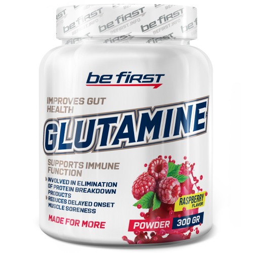 Л-Глютамин Be First Glutamine Powder - 300 грамм малина