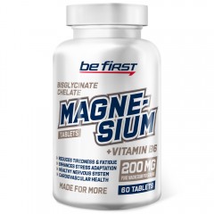 Магний и Витамин Б6 Be First Magnesium Bisglycinate Chelate + B6 - 60 таблеток
