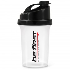 Be First шейкер прозрачный с сеткой - 500 мл (черная крышка) 