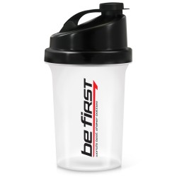 Be First шейкер прозрачный с сеткой - 500 мл (черная крышка) 