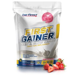Be First Gainer Fast & Slow Carbs - 1000 грамм клубника