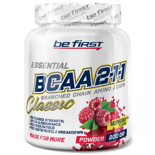 Be First BCAA 2:1:1 Classic Powder - 200 грамм малина